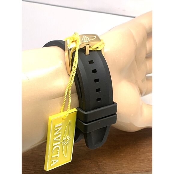 Invicta Men's Watch 10067 Lupah Quartz Chronograph Gold Black Rubber Strap 48mm - Picture 11 of 15